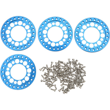 4-teilige, 1,9 Zoll große, CNC-gefräste Außenfelgen aus Aluminiumlegierung, verschleißfest für 1/10 RC-Modelle, verbessert die Stabilität – Blau