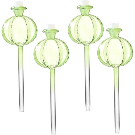 4-teilige Bewässerungskugeln aus Glas, 7,6 x 22,9 cm, selbstbewässernder Pflanzeinsatz für Zimmerpflanzen, automatische Bewässerungsgeräte mit Abdeckung für den Urlaub und den täglichen Gebrauch, Bewä