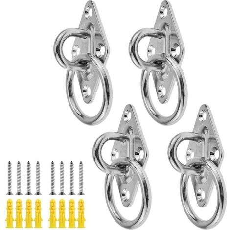 4-teilige Ösenplatten, Deckenhaken, Ankerhaken aus Edelstahl, Ösenplatte 304 für Bootsausrüstung/Deckbeschläge/Antriebsriemen
