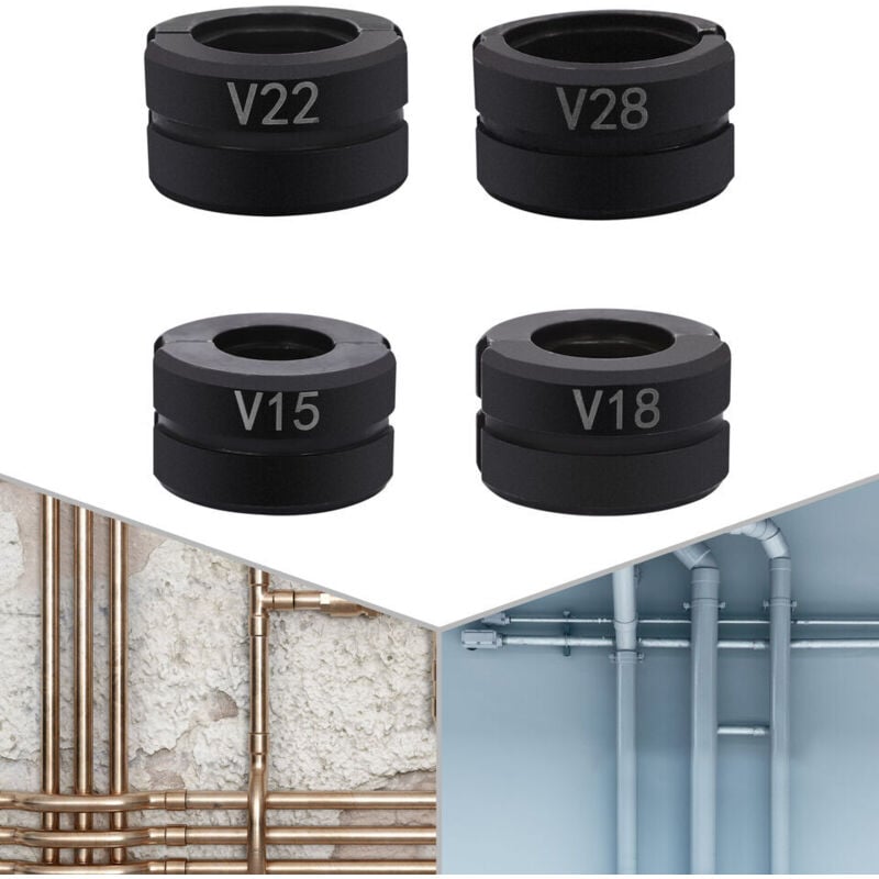 Image of 4-teilige Presszange, Pressmatrizen, Pressbacken für Rohre, Satz Pressbacken für Rohre 15–28 mm