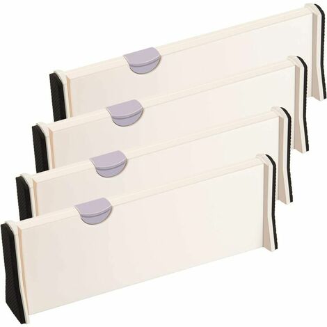 4-teilige Schubladenteiler, erweiterbare Schubladen-Organizer für Büro, Küche, Schublade, Badezimmer, Schlafzimmer und Kommode