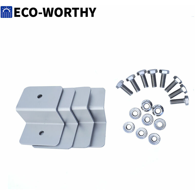 

Eco-worthy - Kits de montaje de panel solar estilo Z de 4 piezas 4 soportes de aluminio para el sistema solar