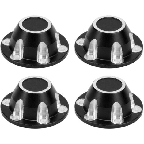 4-teilige Staubkappen für Radnaben aus Aluminiumlegierung für AXIAL 1/6 SCX6 JLU ferngesteuerte Autos, Schwarz
