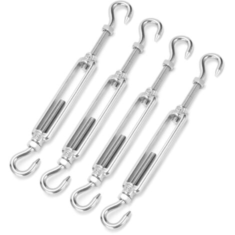 4-teiliger Hakenheber aus Edelstahl für Kabel und Drahtseile, M6-Spannset