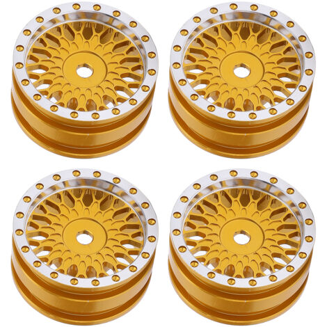 4-teiliger Metallfelgensatz für RC-Cars im Maßstab 1:24 AXIAL SCX24, AXI90081, AXI00001, AXI00002 – Goldfarbenes Felgenzubehör
