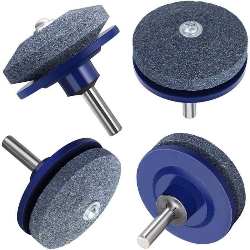 Image of 4-teiliger Rasenmäher-Klingenschärfer für Power Hand Drill Drill Garden Tool - Blau Ikodm