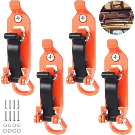 4-teiliger Schaufelträger für Dachgepäckträger, Montagesatz für Schaufelträger, Wandhalterungen, Metall- und Gummiklemme, Schaufelträger für Auto, LKW (orange)