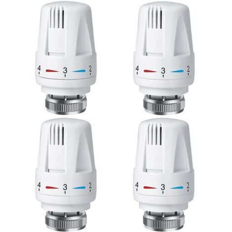 4-teiliger Thermostat-Heizkörperkopf, Trv M30 x 1,5 Heizkörper-Thermostatkopf, Thermostatventil für Heizsysteme in Wohnhäusern und Büros