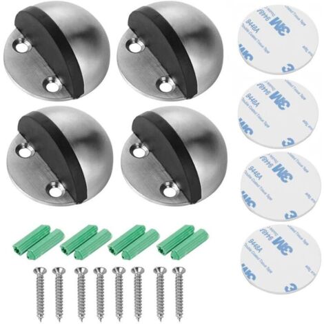4-teiliger Türstopper mit Befestigungsschrauben und 3M-Klebeband, halbmondförmige Bodenbefestigung, Türstopper