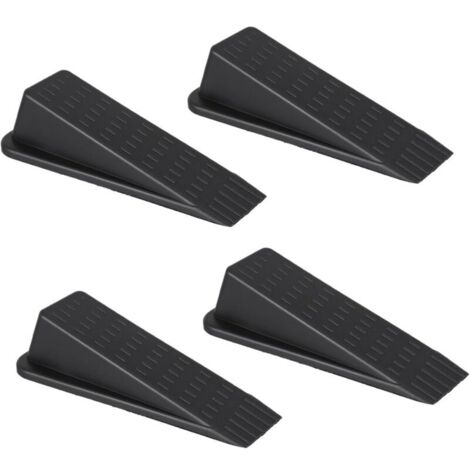 4-teiliger Türstopper, ohne Türstopper, Türstopper-Werkzeug, Türstopper, rutschfester Türstopper, selbstklebender Türstopperkeil für Keramikfliesen, schwarz