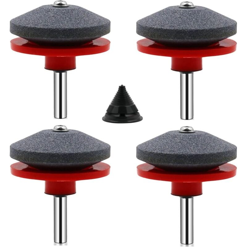 Image of 4-teiliges universelles Rasenmähermesser-Schärfset für Rasenmäher mit 1 Auswuchtset