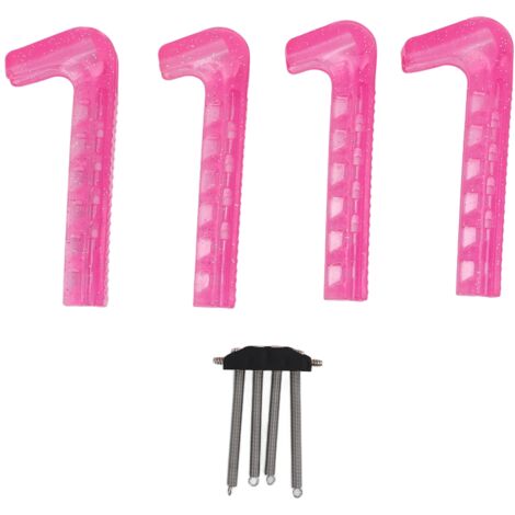 4-teiliger, verstellbarer, weicher Kunststoff-Schlittschuhkufenschutz mit Anti-Rutsch-Beschichtung, rot und pink, für den Heimgebrauch