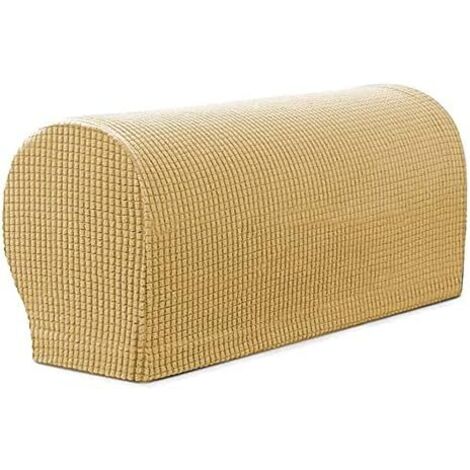 4-teiliger wasserdichter Armlehnenbezug, Armlehnenbezug aus Stretch-Polyester, Spandex-Sofabezug für verstellbare Wohnzimmersofas (Aprikose)