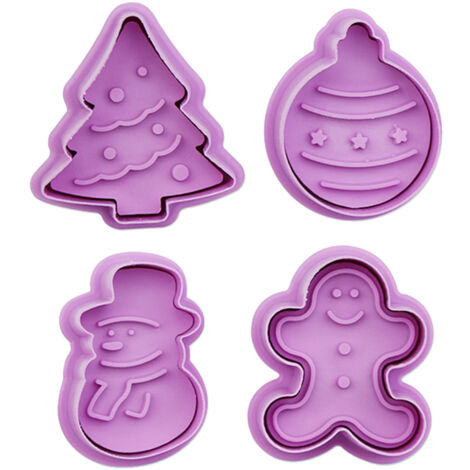 4-teiliges 3D-Ausstechformen-Set für Weihnachts- und Thanksgiving-Plätzchen, DIY-Backformen, Küchenutensilien