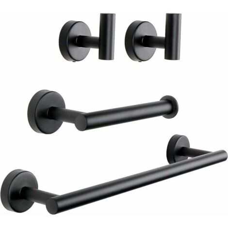 4-teiliges Badezimmer-Hardware-Set, mattschwarzes Badezimmer