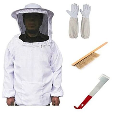 Ganzkörper-Schutzkleidung Anzug mit Lederhandschuhen Imker Für Bienen & Wespen 
