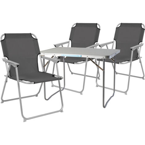 4-teiliges Campingmöbel Set 70x50x59cm-MMC330870+3xMPO2600-grau