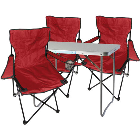 4-teiliges Campingmöbel Set rot-MMC330871+3xMPO2455