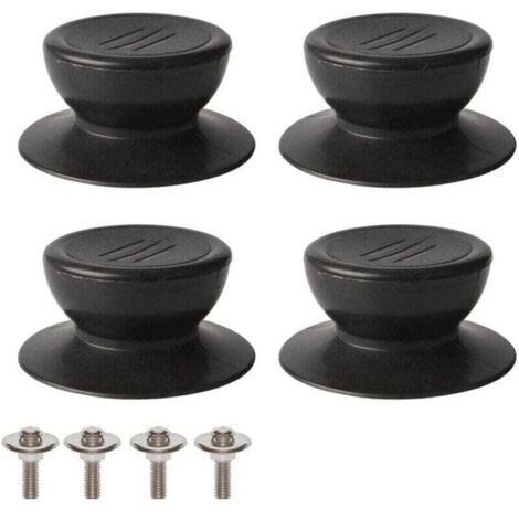 4-teiliges Deckelknauf-Set, universeller Ersatzknopf für Küchendeckel, Glasdeckel, Glasdeckelgriff – schwarz