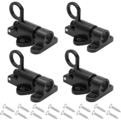 4-teiliges elastisches Türschloss, schwarze automatische Federtürschlösser mit Schrauben für Türen und Fenster in b