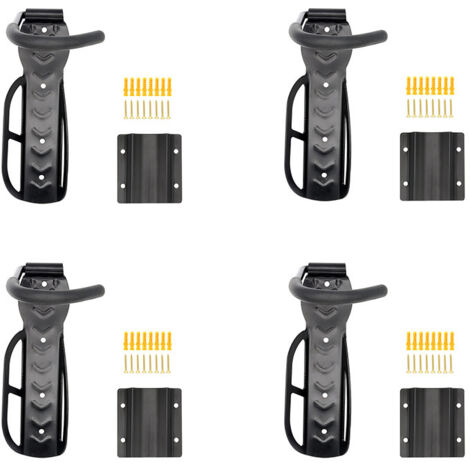 4-teiliges Fahrradhalterungs-Wandset, schwarz, für 4 Fahrräder