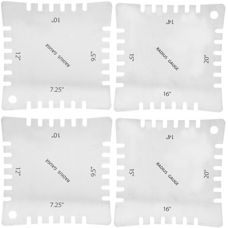 4-teiliges gezahntes Lineal aus Edelstahl für Gitarrenbauer, Gitarrenmesswerkzeug, Gitarrenbauzubehör, Silber