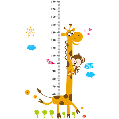 4-teiliges Giraffen-Wandsticker-Set für Kinder zur Messung, Dekoration für Kinderzimmer und Vorschule