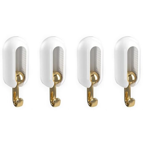4-teiliges Klebehakenset, modernes minimalistisches Design, kein Bohren erforderlich, hohe Tragfähigkeit, leichtes, luxuriöses Weiß, ABS