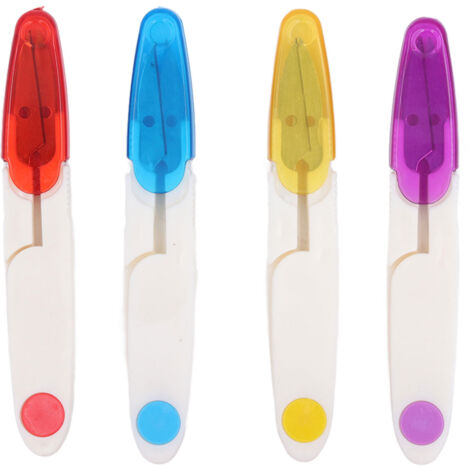 4-teiliges kleines und kompaktes U-förmiges Stickscheren-Set mit Etui für DIY-Nähprojekte