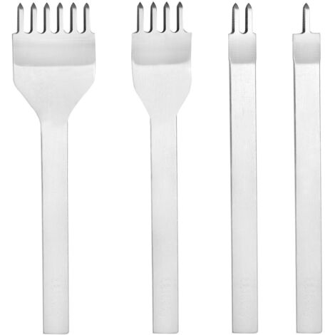 4-teiliges Lederhandwerkswerkzeug-Set mit 1/2/4/6 Zähnen für Leder, Diamant-Schnürsenkel-Nähwerkzeug (4 mm)