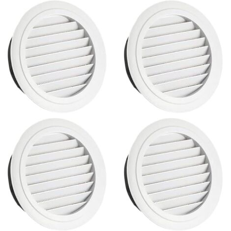 4-teiliges Lüftungsgitter, 100 mm, rund, für den Außenbereich, Insektenschutz, weiß
