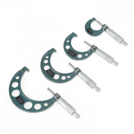 4-teiliges metrisches Außenmikrometer 0–100 mm zur Dickenmessung mit Etui