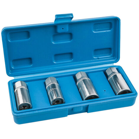 4-teiliges metrisches Bolzenausdreher-Set (6/8/10/12 mm), Steckschlüssel für abgebrochene Bolzen, 12,5-mm-Vierkantantrieb, robustes tragbares Set