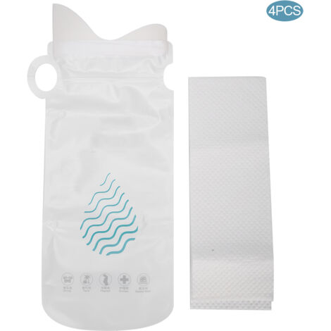4-teiliges Notfall-Urinbeutel-Set, 700 ml, tragbar, für Toilette, Mobilgeräte, Männer, Frauen, Auto