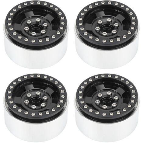 4-teiliges professionelles RC-Radset aus Aluminiumlegierung für RC-Modellautos im Maßstab 1:10 – Schwarze Ersatzräder