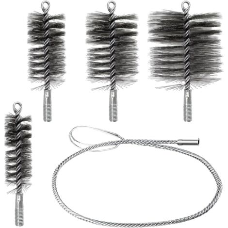 4-teiliges Schornsteinreinigungsbürsten-Set, flexibles Lüftungsreinigungsset, inklusive Bürsten (30/50/80/150 mm)