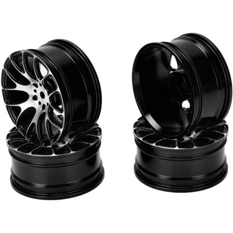 4-teiliges Set 52-mm-Felgen aus schwarzer Aluminiumlegierung für Tamiya TT-01 1/10 RC-Car, Ersatzräder