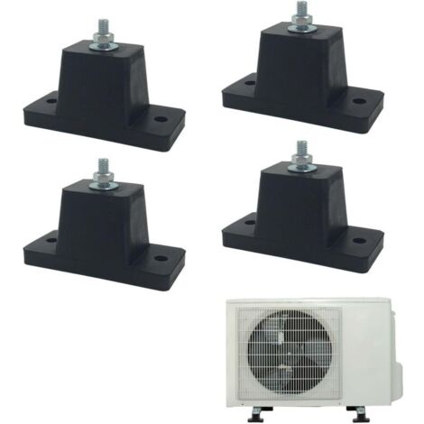 4-teiliges Set Antivibrationsdämpfer aus Gummi, Gummilager für Klimaanlagen, 4 cm hoch, Vierer-Set, geeignet für Innen- und Außenklimaanlagen (Schwarz)