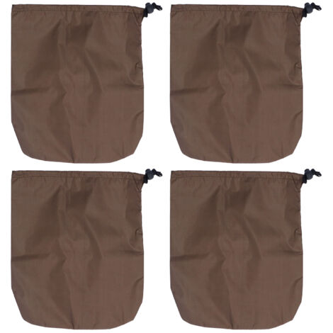 4-teiliges Set aus Auto-Rückspiegelabdeckungen, Frostschutzmittelhahnabdeckung aus 190T Polyester-Taft, braun