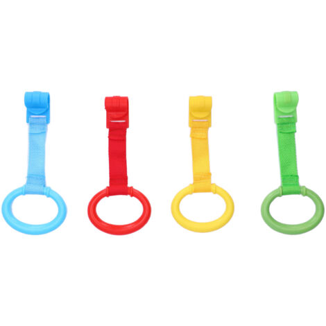 4-teiliges Set Baby-Traktionsringe, ergonomisches Design, sicheres Kunststoffmaterial, Laufhilfe für Kinder, verschiedene Farben