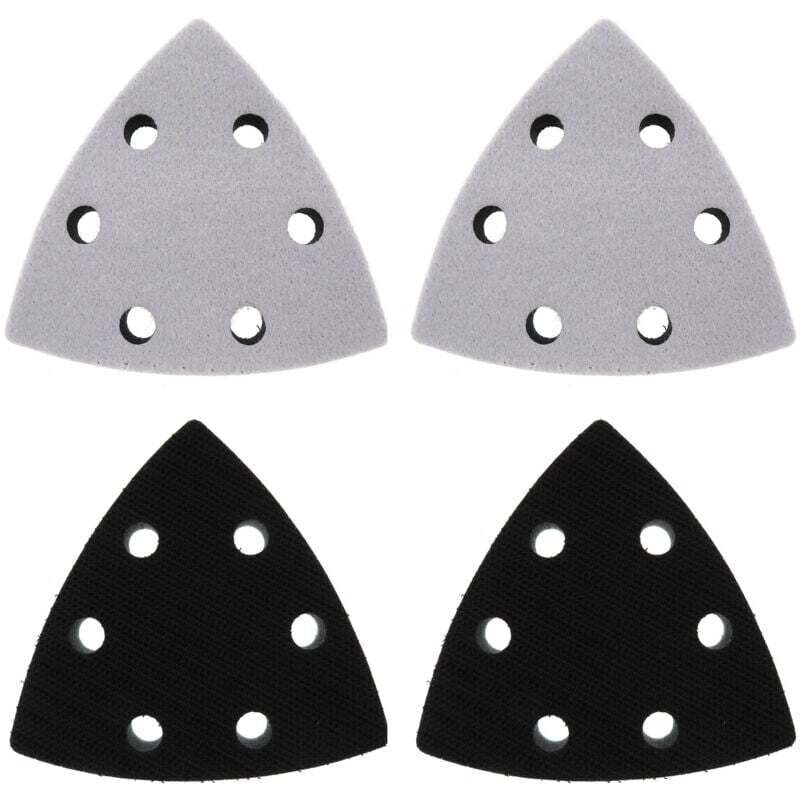 Image of 4-teiliges Set dreieckiger Ersatzschleifscheiben, 90 x 90 x 90 mm, 6-Loch-Schleifscheiben (Schwarz)