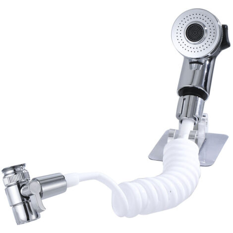 4-teiliges Set für Duscharmaturen mit verstellbarem Wasserabscheider, Außenanschlüssen, Spülbeckenanschluss, Waschtischarmatur und Dusche.