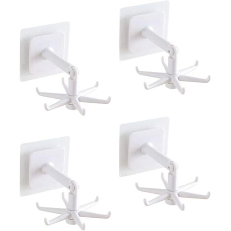 4-teiliges Set Küchenutensilienhaken, 360 Grad drehbar, 180 Grad um 180 Grad