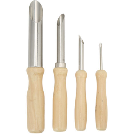 4-teiliges Set runder Ausstechformen aus Edelstahl für Ton, ergonomischer Holzgriff zum Modellieren und Töpfern