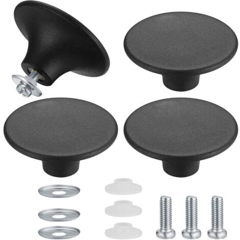 4-teiliges Set Topfdeckelknöpfe – Schwarz, Topfdeckelknöpfe, universeller Küchentopfgriff aus robustem Edelstahl