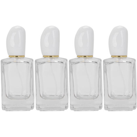 4-teiliges Set wiederbefüllbarer Glasparfümflaschen, 50 ml leere Zerstäuber-Sprühflasche mit weißem Verschluss