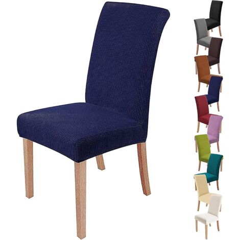4-teiliges Stuhlhussen-Set (Marineblau), dehnbare Esszimmerstuhlhussen, moderner, waschbarer Stuhlschutz für Partys und Bankette