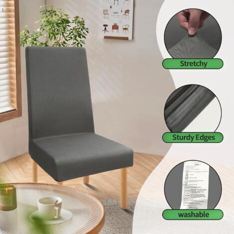 4-teiliges Stuhlhussen-Set, moderne, dehnbare, abnehmbare und waschbare Universal-Stuhlhussen zum Schutz, zur Verschönerung und zur Renovierung von Stühlen in Wohnzimmern, Esszimmern, Hotels, Restaura