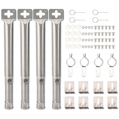 4-teiliges, teleskopierbares Gasbrenner-Set aus Edelstahl für Grills, Ersatzteile für Grills