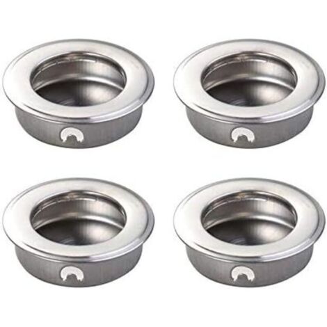 4-teiliges Türgriffset, 35 mm flacher integrierter Edelstahlgriff, zum Einsetzen in den Schiebetürgriff, Schrankschubladenbeschläge